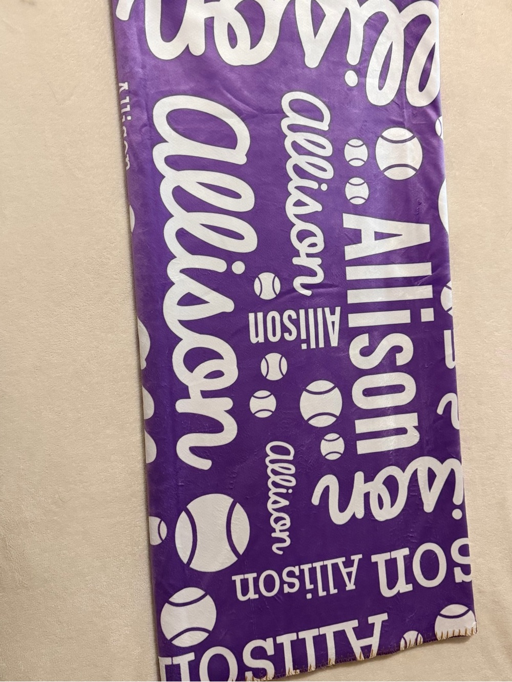 Personalized Purple 'Allison' Sports Blanket Sherpa‎ lined